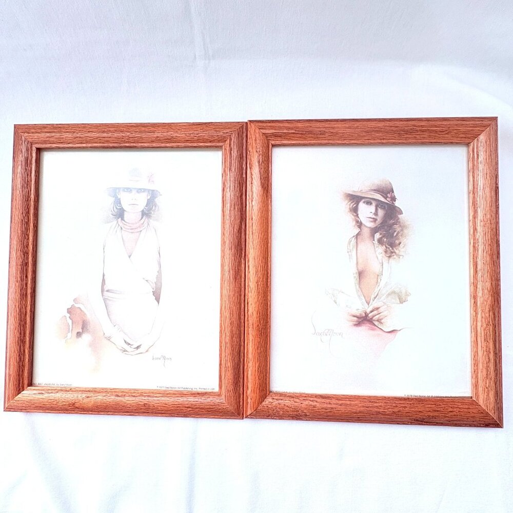 Vintage 1970s Sara Moon Framed‎ Art Prints Jacqueline & Gina